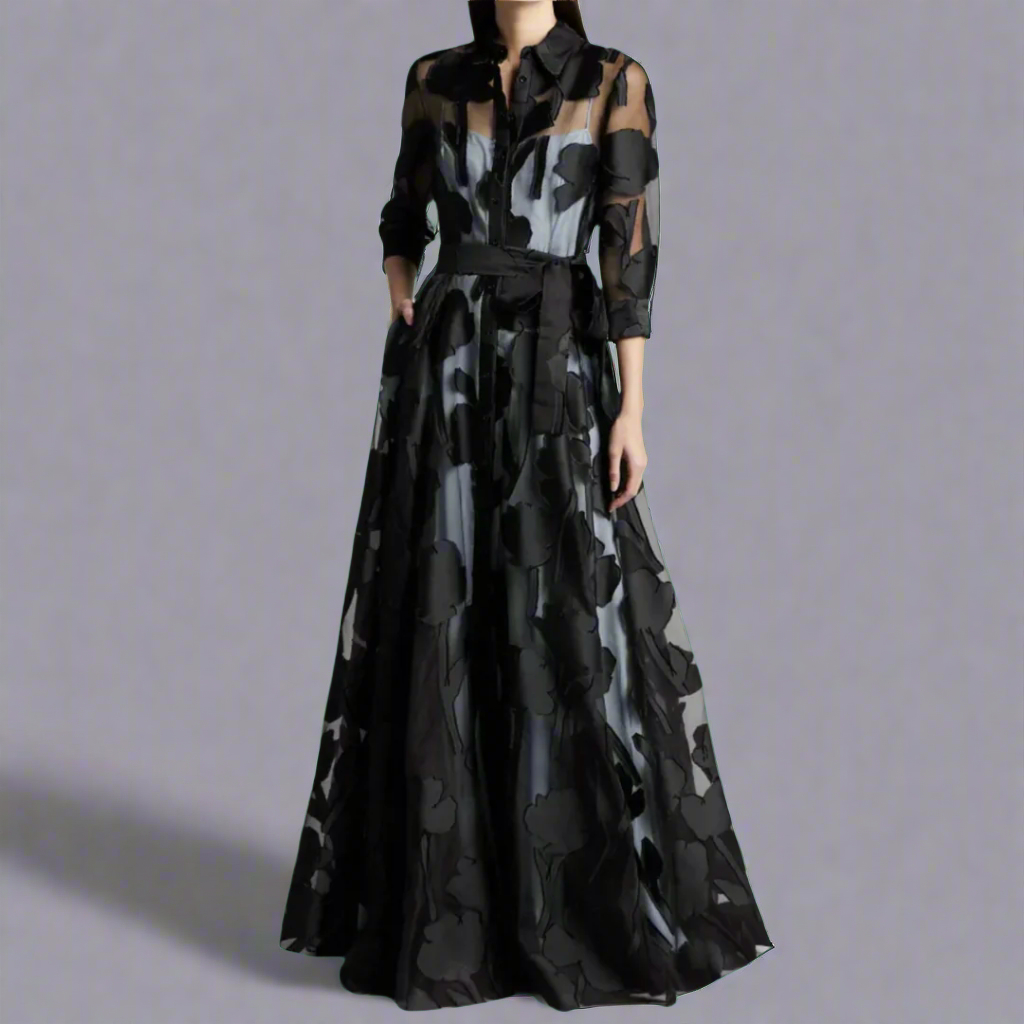 Women's Long Lightweight Dress with Flowy Design and Versatile Style