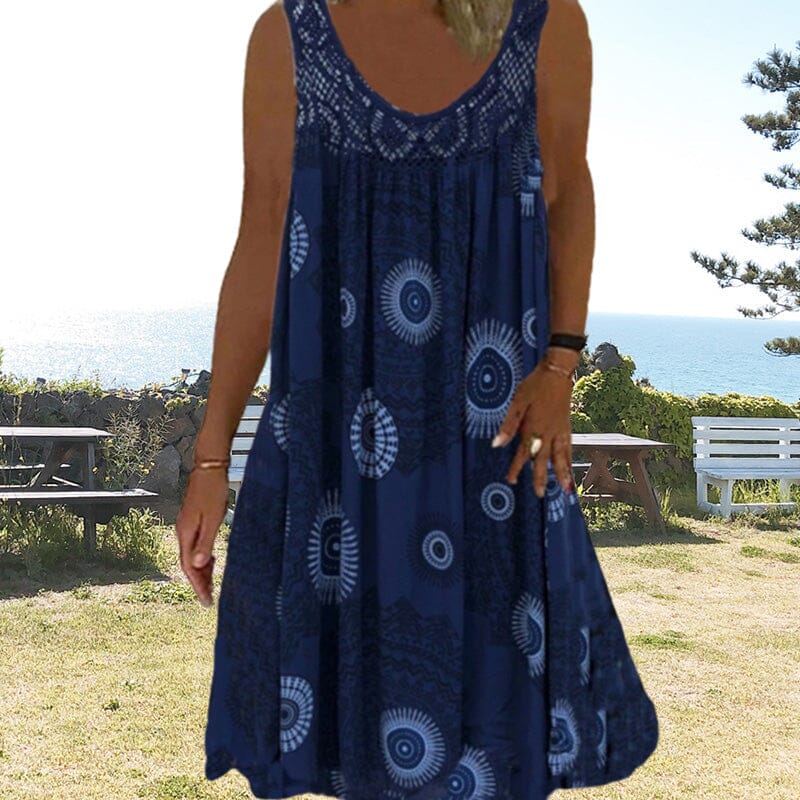 Women's Summer Dress with Sleeveless Design and Lightweight Fabric