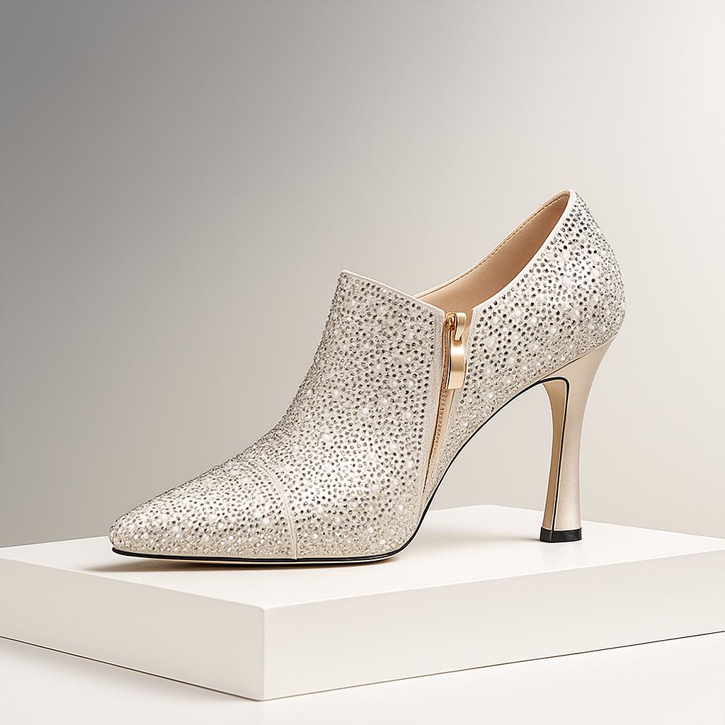 Women's Rhinestone Pearl Stiletto Heels