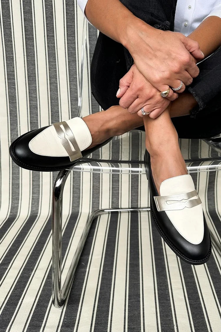 Women's Monochrome Loafers with Slip-On Design and Versatile Style