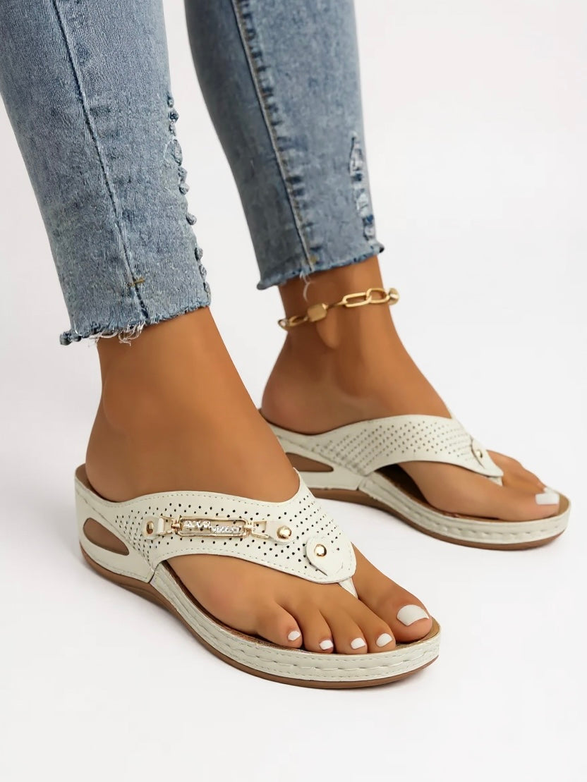 Women's Cushioned Slip-On Sandals with Arch Support and Easy Fit