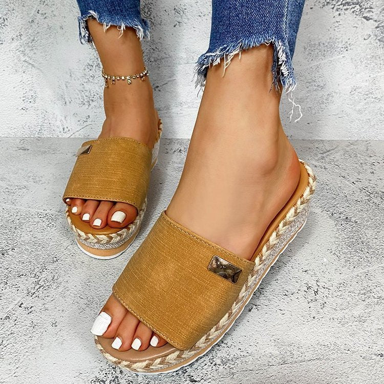 Women's Wedge Sandals with Adjustable Straps and Cushioned Insole