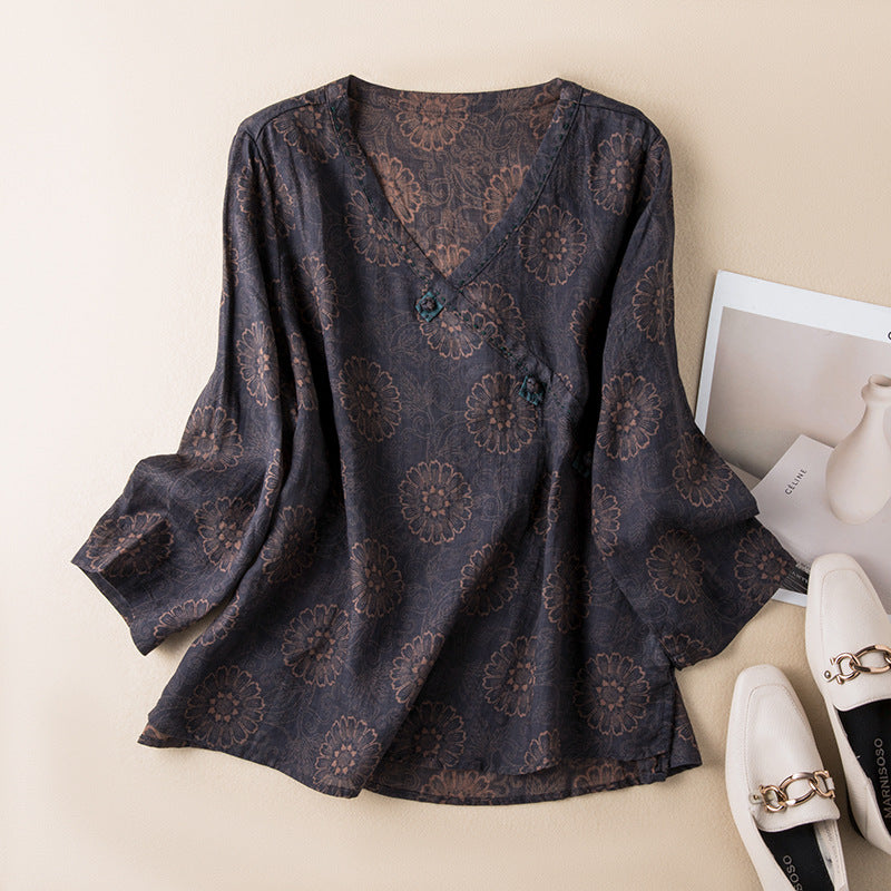 Women's Button Front Shirt with Relaxed Fit and Versatile Style