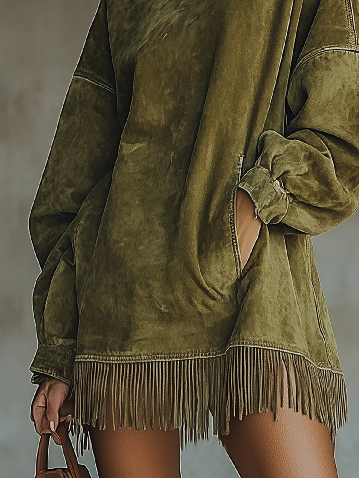 Women's Fringe Dress with Relaxed Fit and Versatile Style