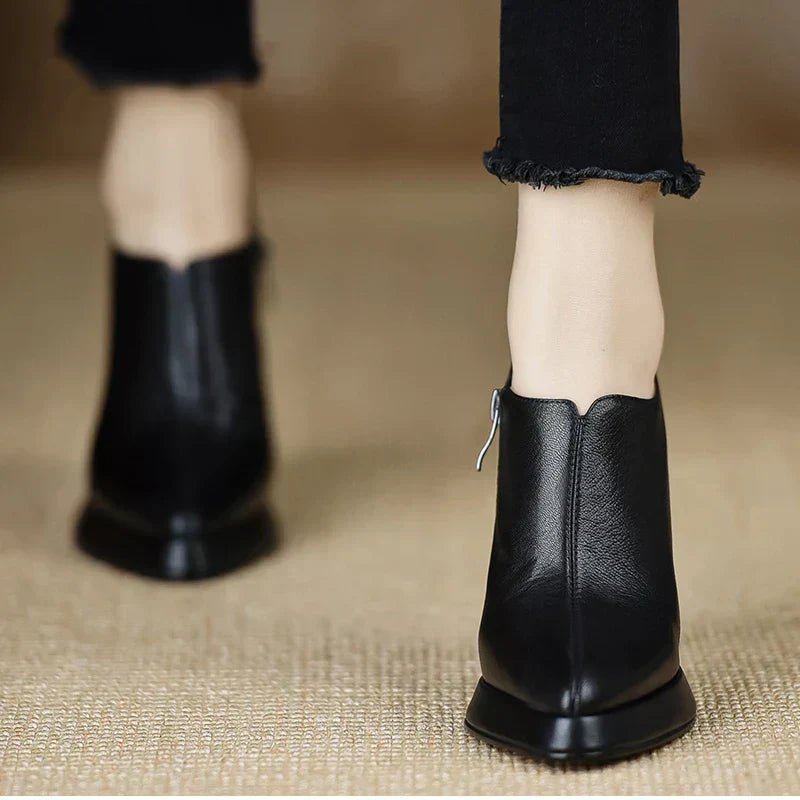 Women's High Heel Pumps with Platform and Side Zipper