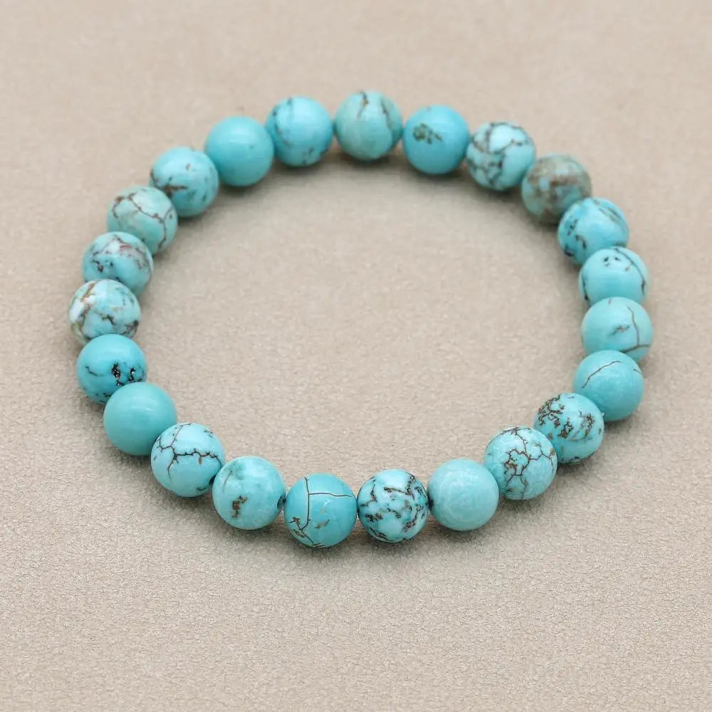 Women's Turquoise Bracelet with Adjustable Closure and Beaded Design