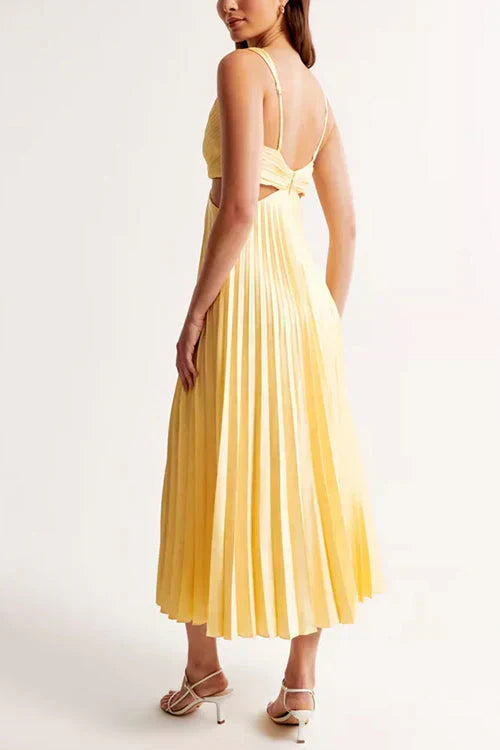 Women’s Sheer Crepe Evening Gown – Elegant Flowing A-Line Draped Bodice Dress