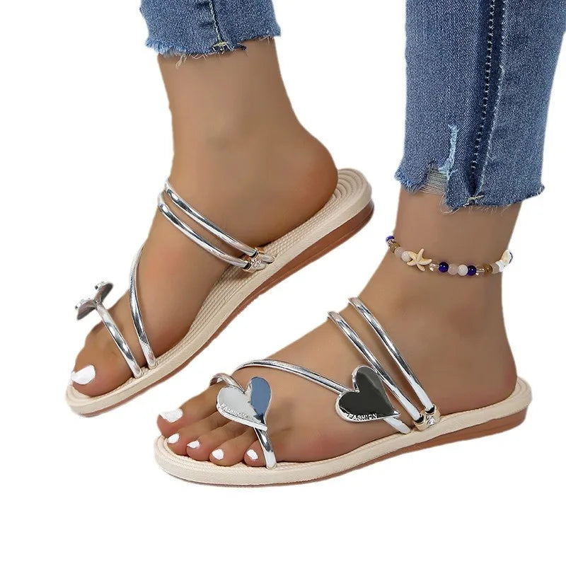 Women's Rhinestone Sandals with Adjustable Straps and Cushioned Insole