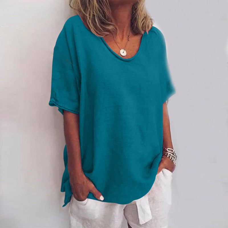 Women's Loose Blouse with Breathable Fabric and Relaxed Fit