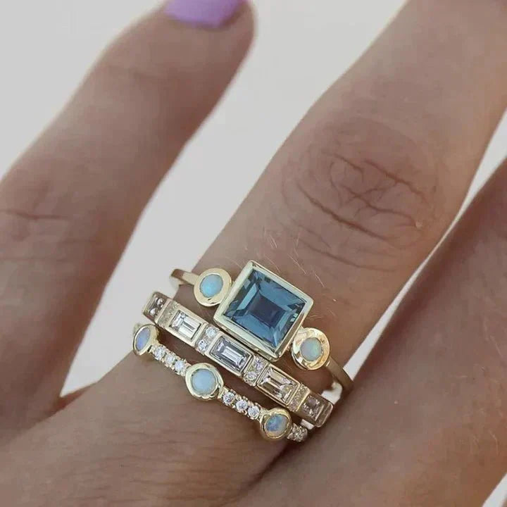 Women's Vintage Crystal Ring with Unique Design and Elegant Finish