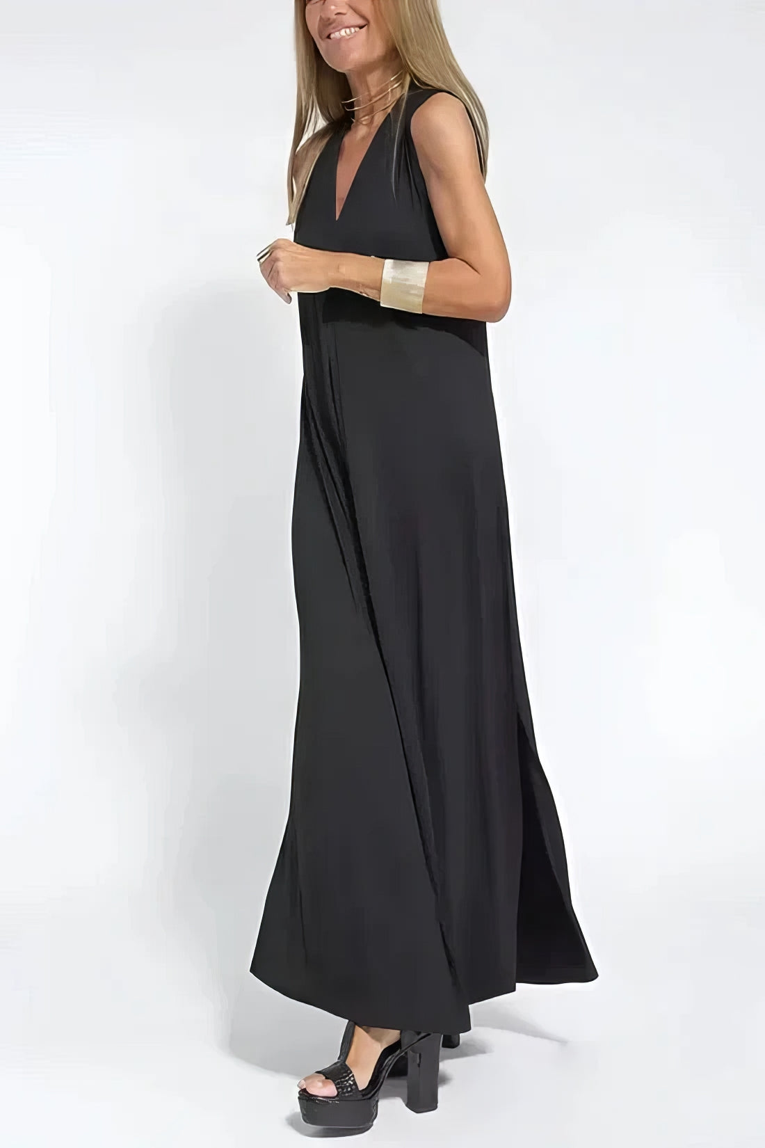 Women's Long Dress with Coordinated Cardigan and Versatile Style