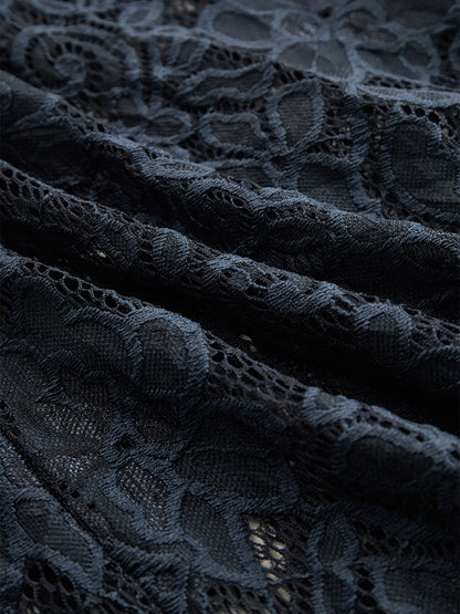Vintage-Inspired Bohemian Intricate Lace Textured Pattern Sleeveless Waistband Midi Dress