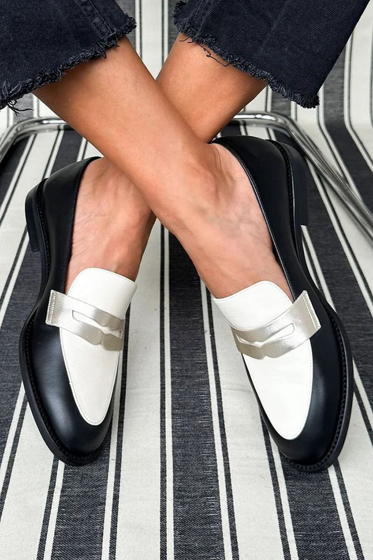 Women's Monochrome Loafers with Slip-On Design and Versatile Style