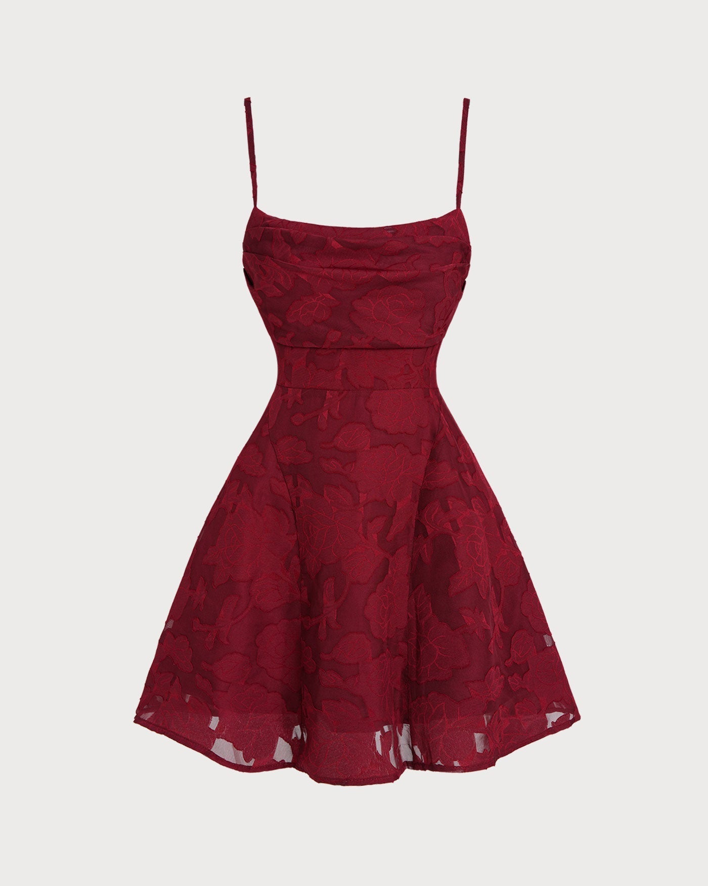 Samantha | Floral Backless Slip Mini Dress for Women in Wine Red