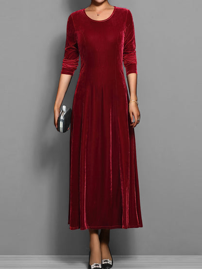 Women's Velvet Dress with Classic Design and Elegant Fit