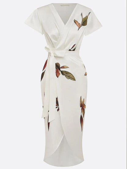 Women's Wrap Dress with Adjustable Tie and Versatile Design