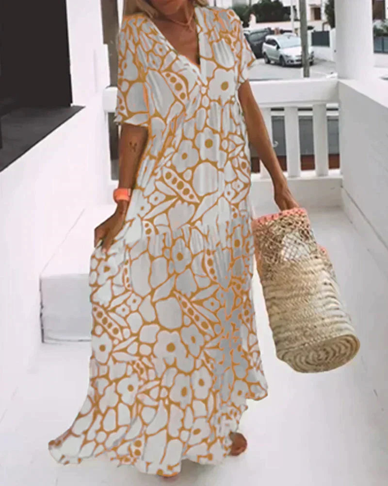 Women's Summer Dress with Flowing Design and Lightweight Fabric