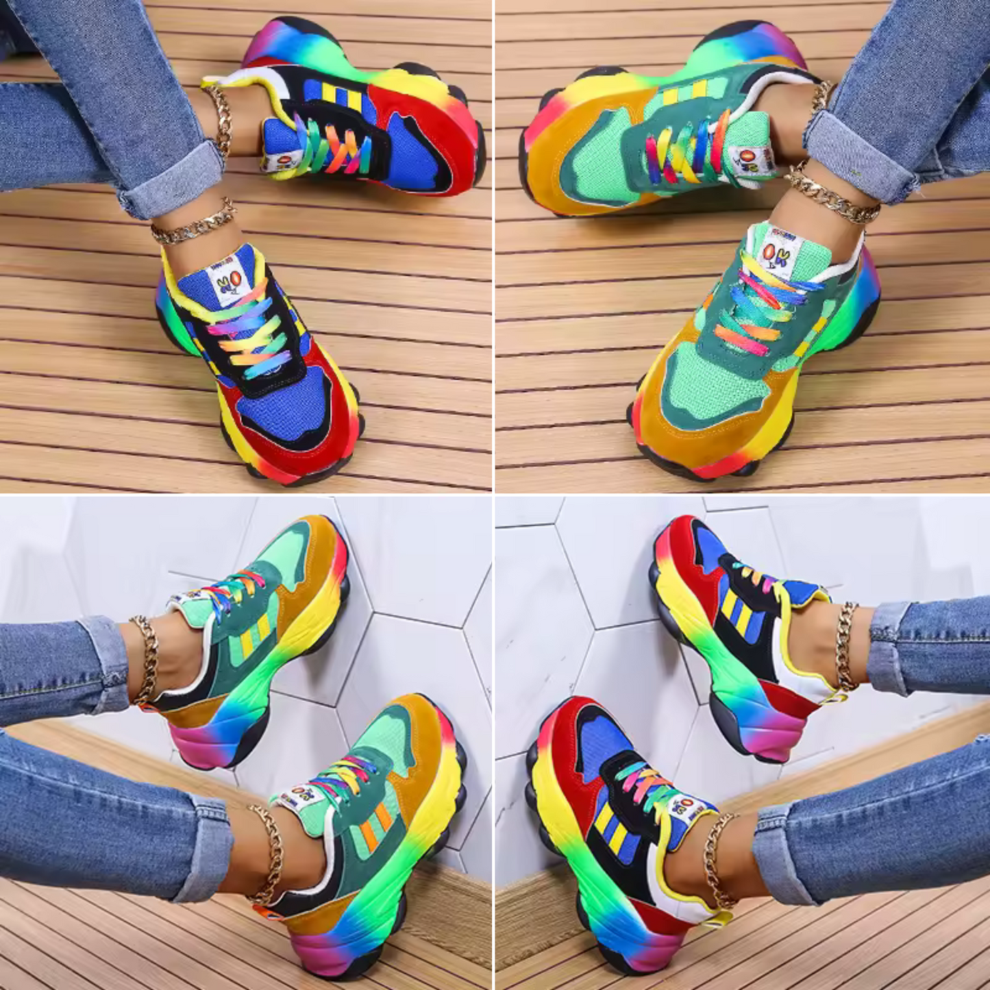 Women's Athletic Sneakers with Supportive Design and Breathable Material