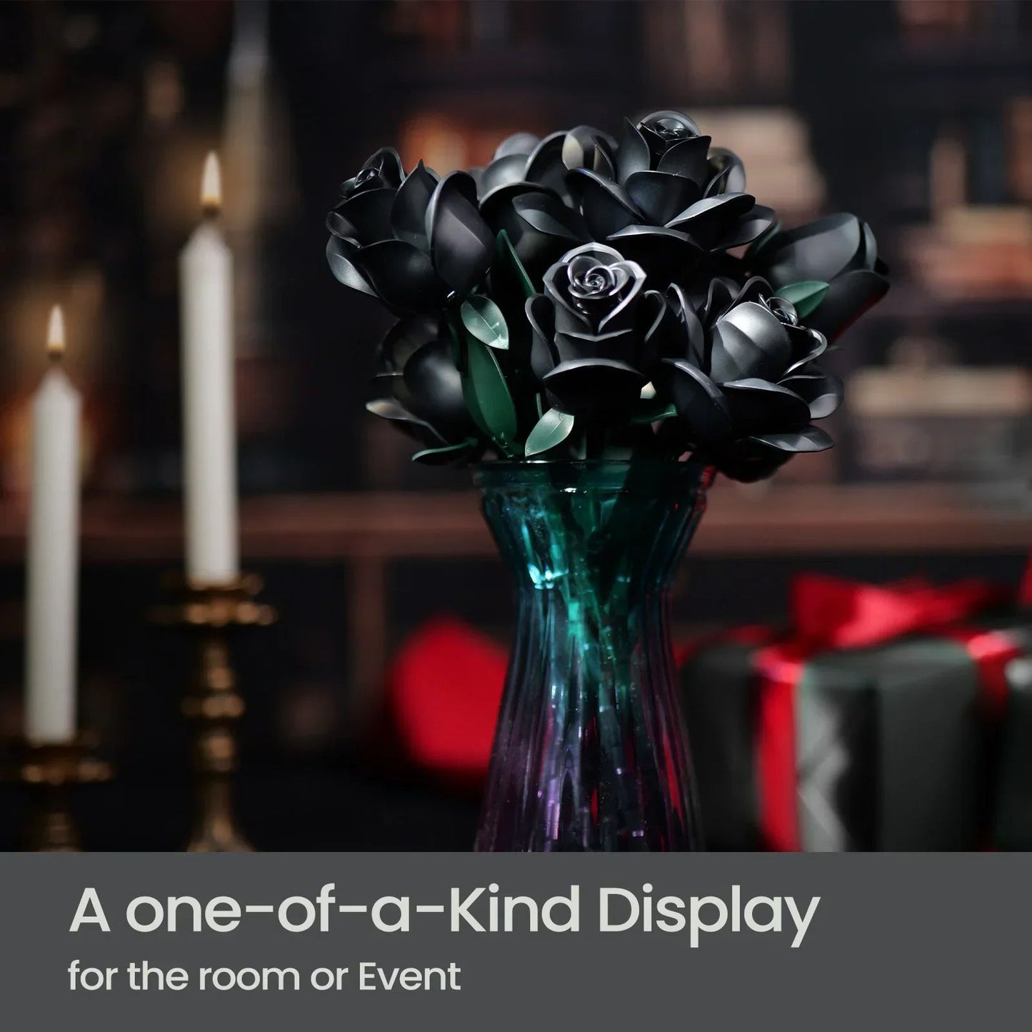 Black Rose Building Block Bouquet Set