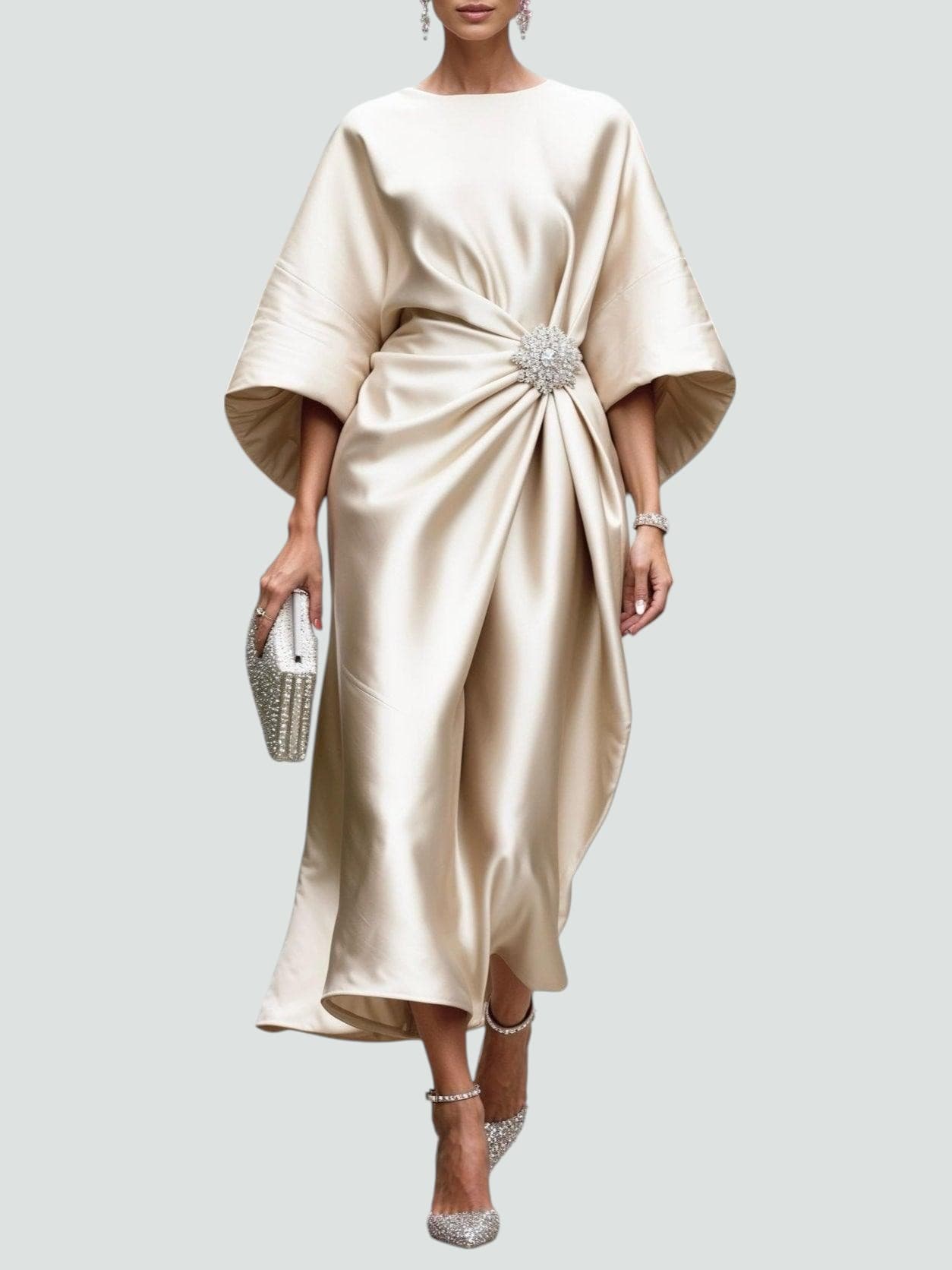 Women's Long Dress with Flowy Design and Adjustable Straps