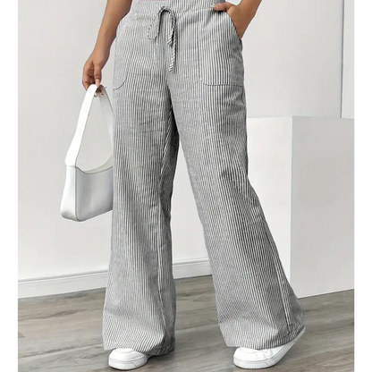 Tessa | Striped Trousers with Pockets and Relaxed Fit