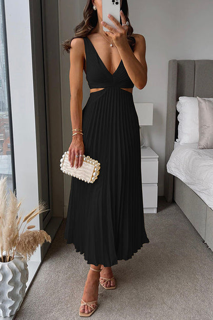 Women’s Sheer Crepe Evening Gown – Elegant Flowing A-Line Draped Bodice Dress