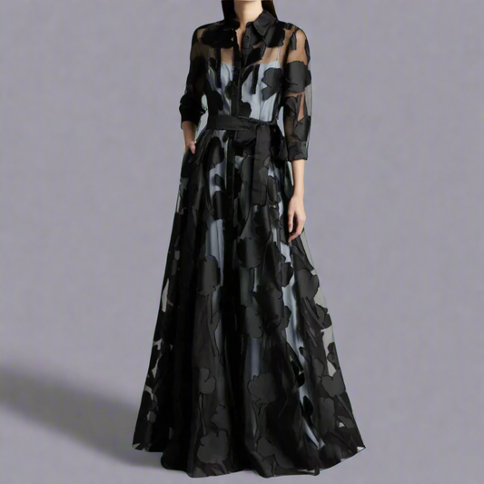 Women's Long Lightweight Dress with Flowy Design and Versatile Style