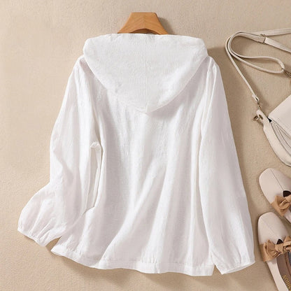 Women's Hooded Shirt with Relaxed Fit and Soft Fabric