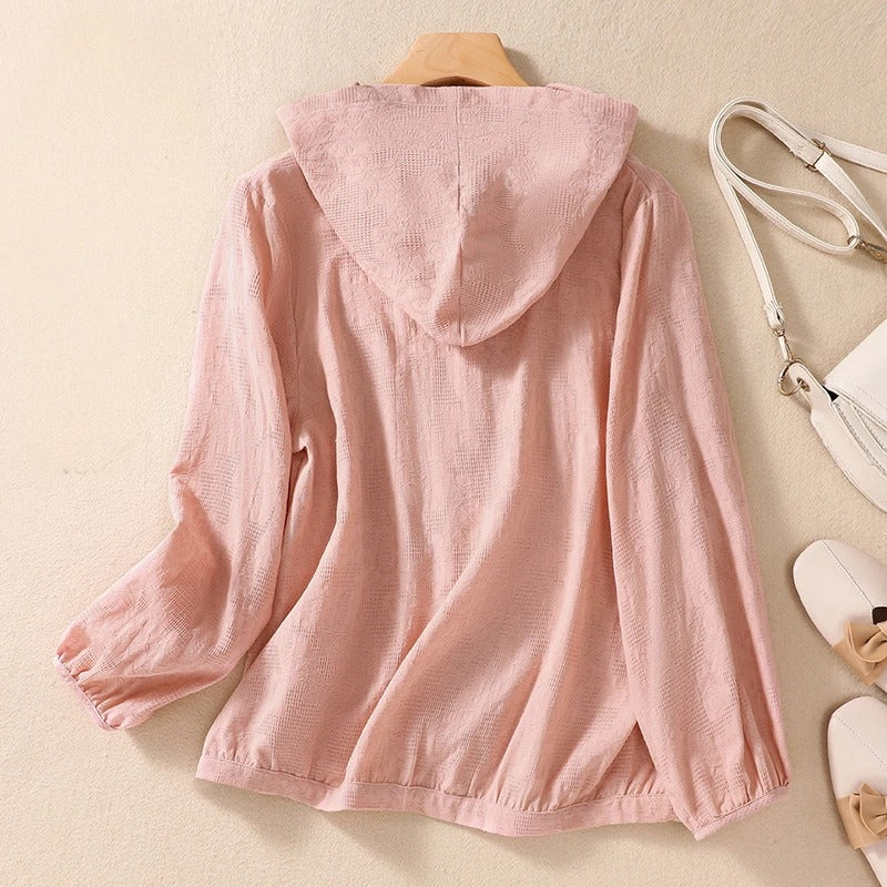 Women's Hooded Shirt with Relaxed Fit and Soft Fabric