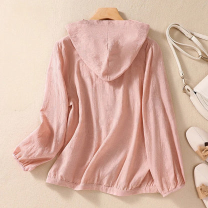 Women's Hooded Shirt with Relaxed Fit and Soft Fabric