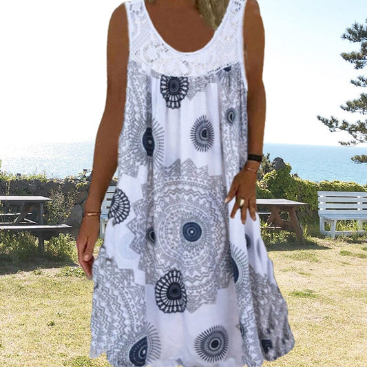 Women's Summer Dress with Sleeveless Design and Lightweight Fabric