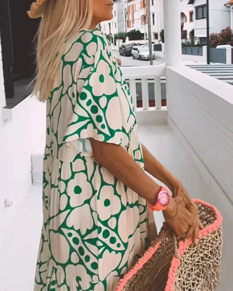 Women's Summer Dress with Flowing Design and Lightweight Fabric