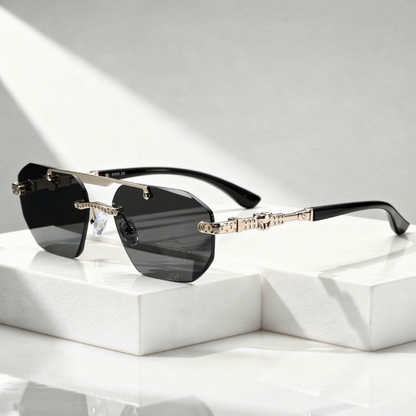 Rimless Polygon Sunglasses Half Frame