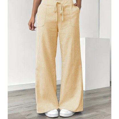 Tessa | Striped Trousers with Pockets and Relaxed Fit