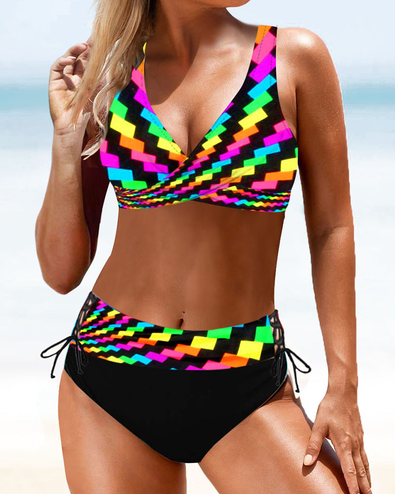 Women's Bikini Set with Adjustable Straps and Removable Pads