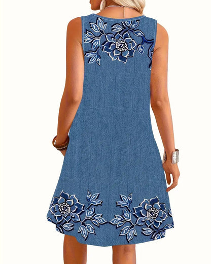 Women's Sleeveless Dress with Flowy Design and Versatile Style