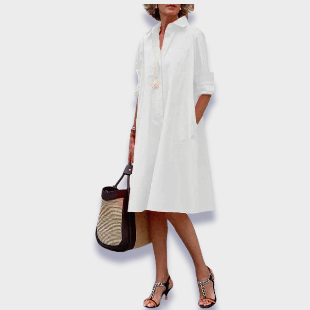 Women's Midi Polo Dress with Classic Design and Versatile Style