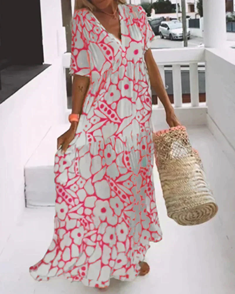 Women's Summer Dress with Flowing Design and Lightweight Fabric