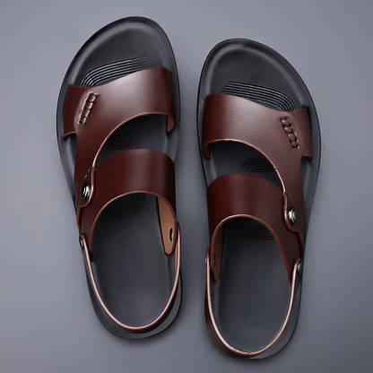 Women's Vegan Leather Sandals with Adjustable Straps and Cushioned Insole