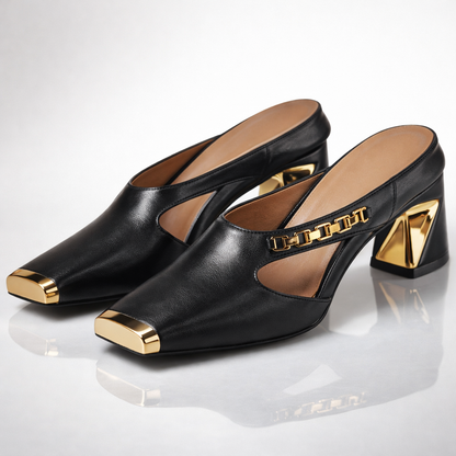 Aurea Gilded Block Heel