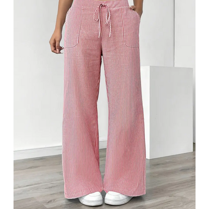 Tessa | Striped Trousers with Pockets and Relaxed Fit
