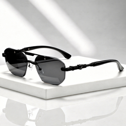 Rimless Polygon Sunglasses Half Frame