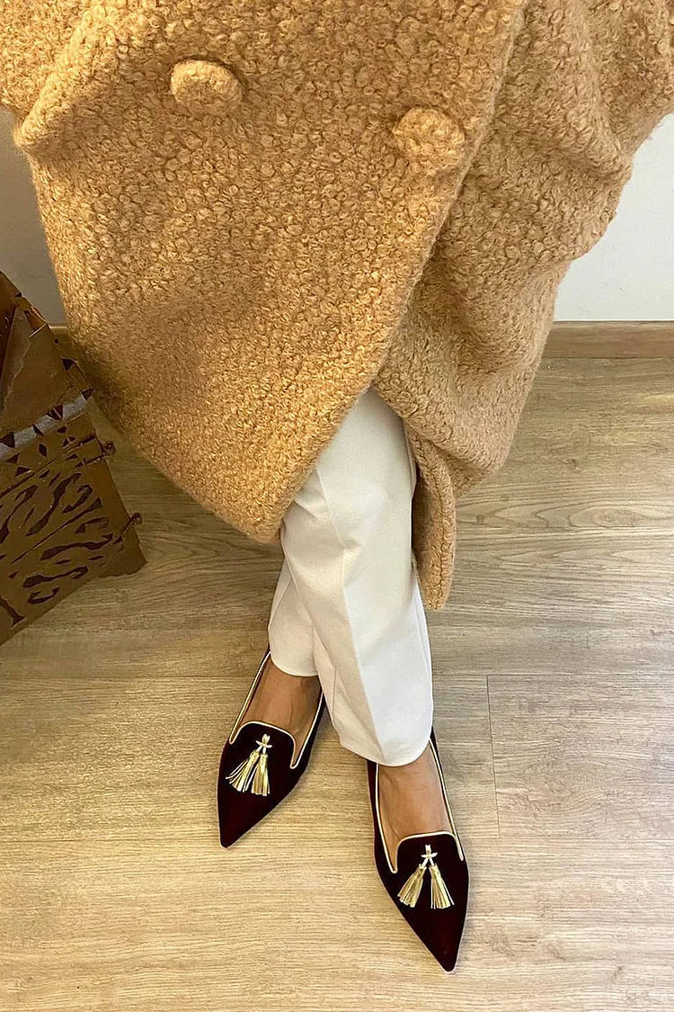 Women's Tassel Loafers with Slip-On Design and Versatile Style