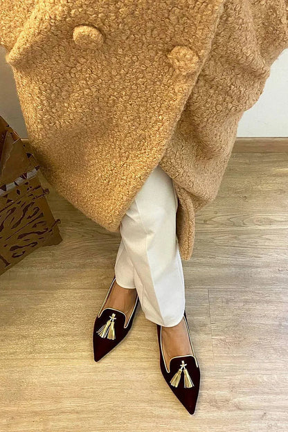 Women's Tassel Loafers with Slip-On Design and Versatile Style