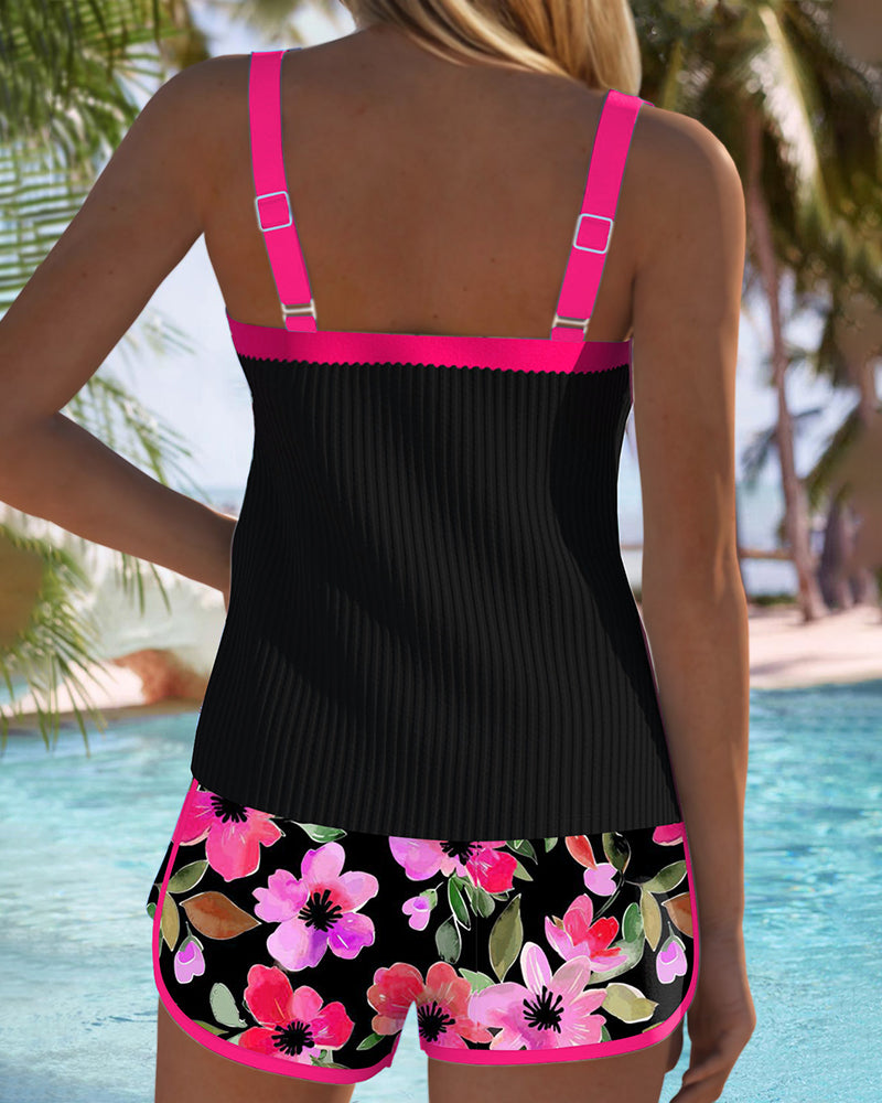 Women's Tankini with Tummy Control and Adjustable Straps