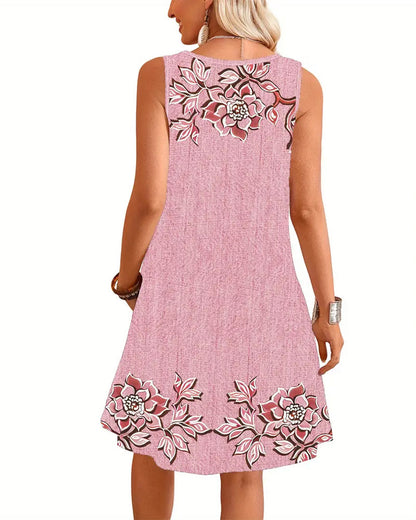 Women's Sleeveless Dress with Flowy Design and Versatile Style
