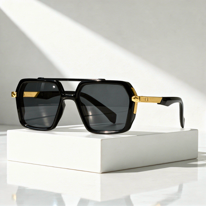 Square Aviator Sunglasses Double Bridge