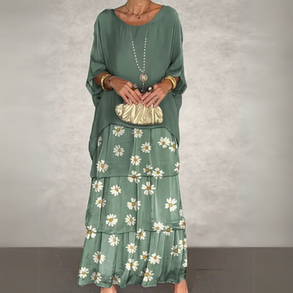 Women's Long Flowing Dress with Adjustable Straps and Lightweight Fabric
