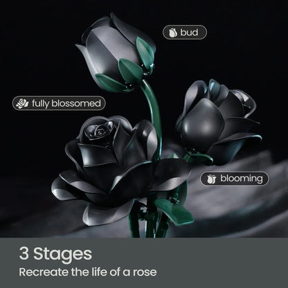 Black Rose Building Block Bouquet Set