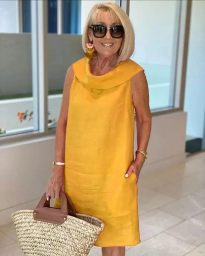 Women's Lightweight Dress with Stylish Neckline and Versatile Design